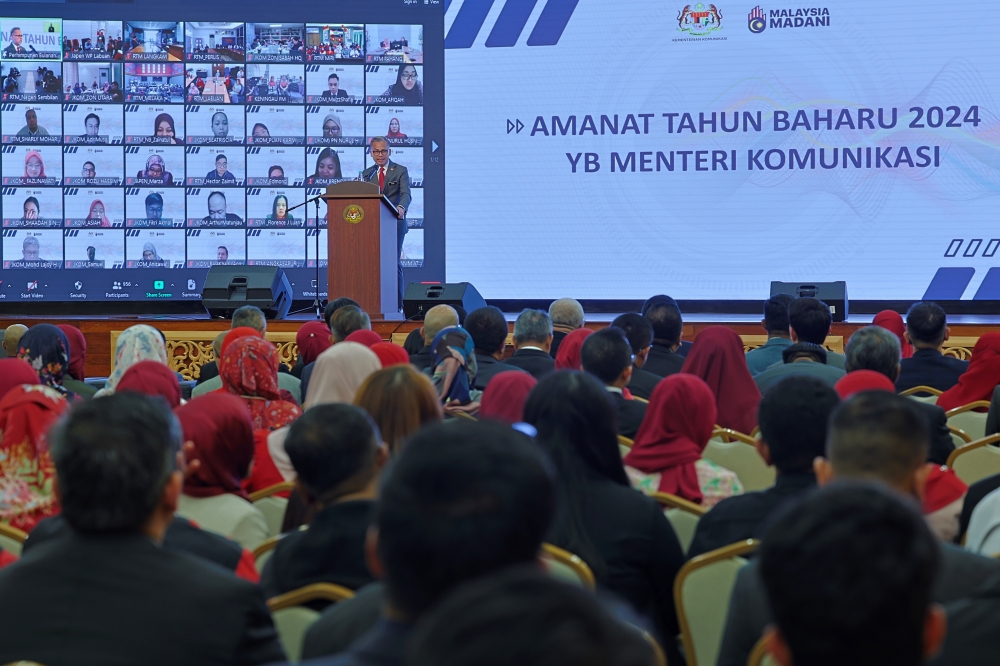 Communications Minister Fahmi Fadzil said the address was significant because His Majesty became the nation’s protector during the Covid-19 pandemic and the political crises. — Bernama pic 