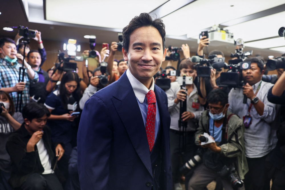 Former Move Forward Party leader Pita Limjaroenrat reacts on the day Thailand's Constitutional Court delivers its verdict on election winner's bid to amend a law against insulting the monarchy, in Bangkok, Thailand, January 31, 2024. — Reuters pic