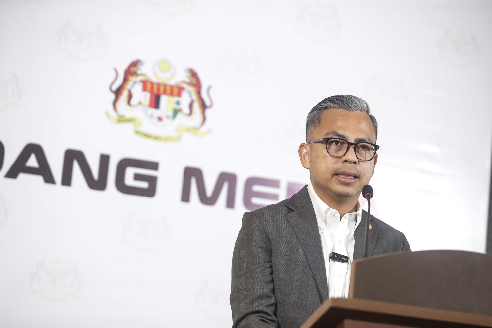 Communications Minister Fahmi Fadzil speaks at a media conference at his ministry in Putrajaya, January 31, 2024. — Picture by Sayuti Zainudin  