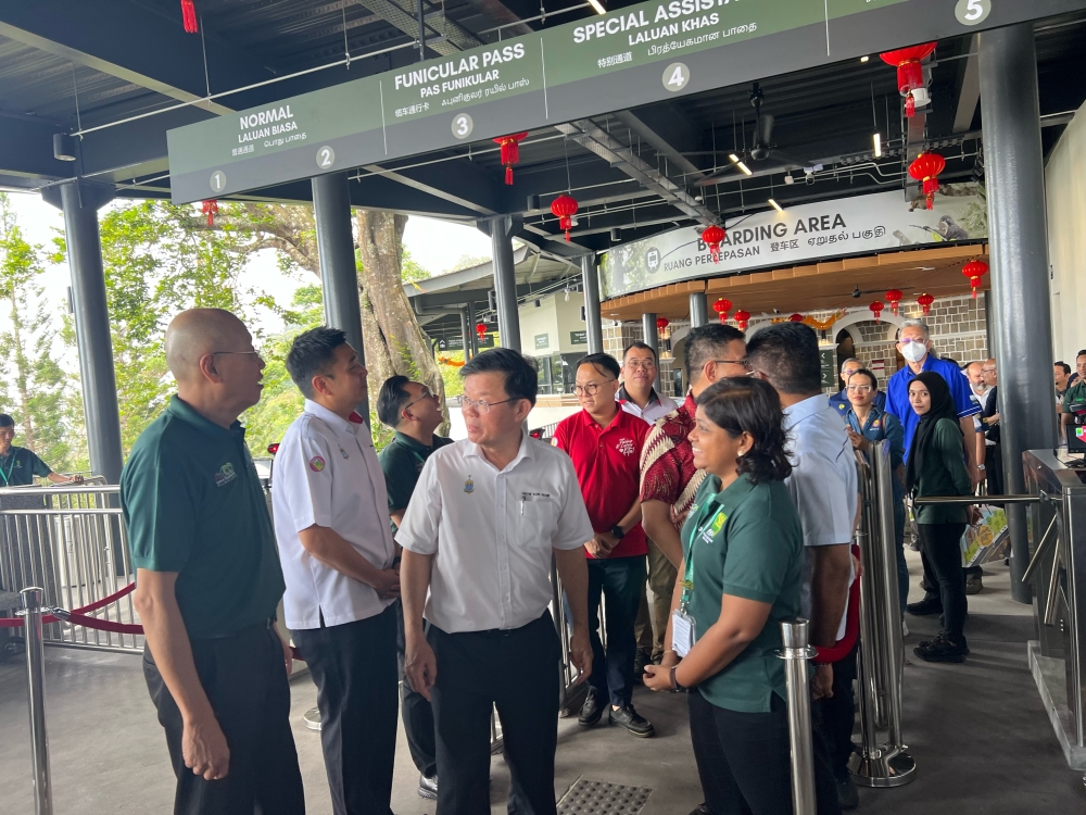 Penang chief minister Chow Kon Yeow Visiting the newly upgraded Penang Hill Station. — Picture by Opalyn Mok