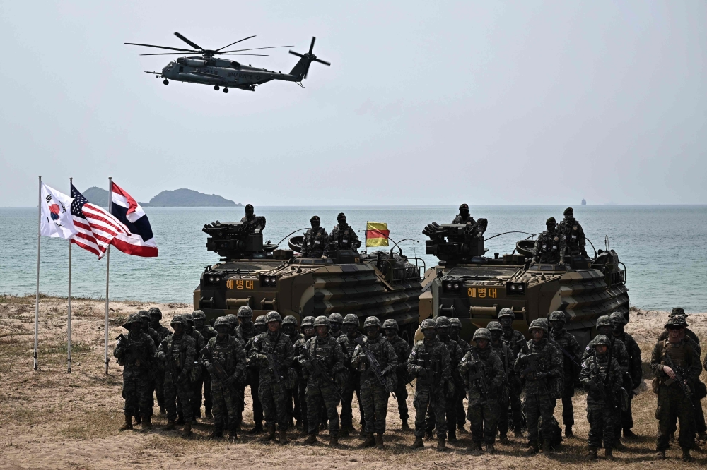 South Korean marines at a joint Cobra Gold exercise in the coastal Thai province of Chonburi on March 3, 2023. — AFP pic