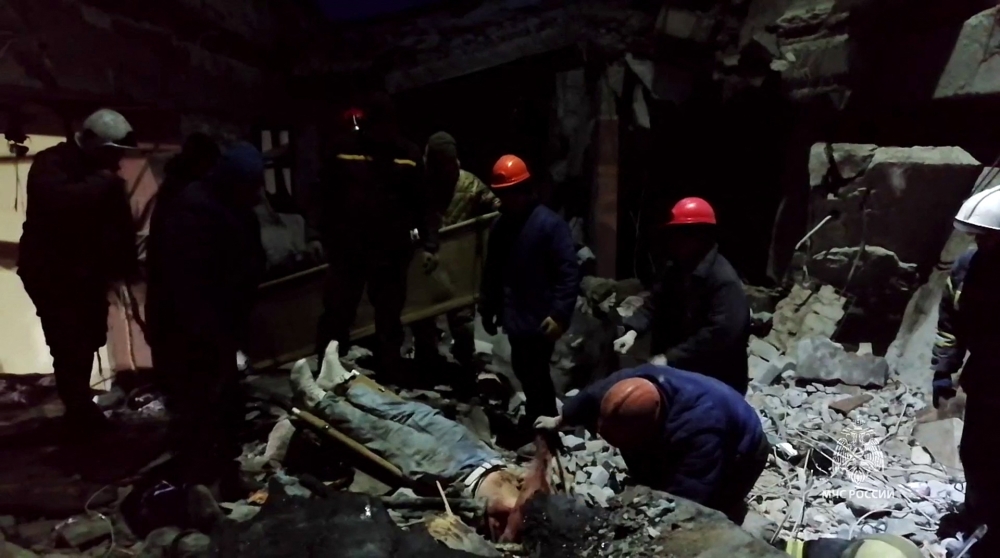 Ukrainian shelling on the eastern occupied city of Lysychansk killed at least 20 people, Russia said yesterday, with at least 10 others wounded and rescue operations ongoing.— AFP pic/Russian Emergencies Ministry