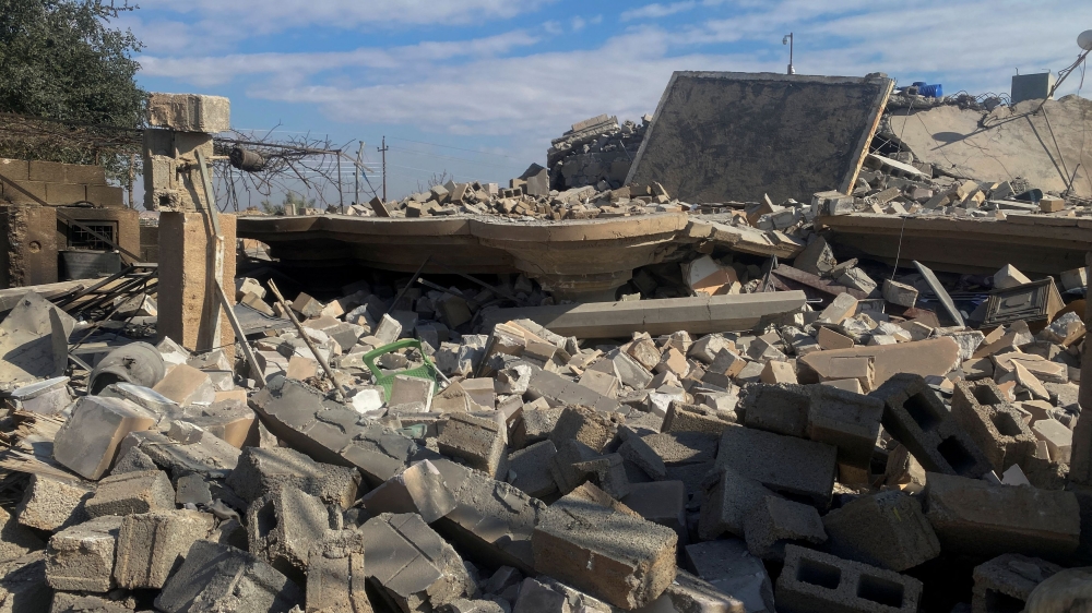A destroyed building is pictured at the site of a US airstrike in al-Qaim, Iraq February 3, 2024. — Reuters pic