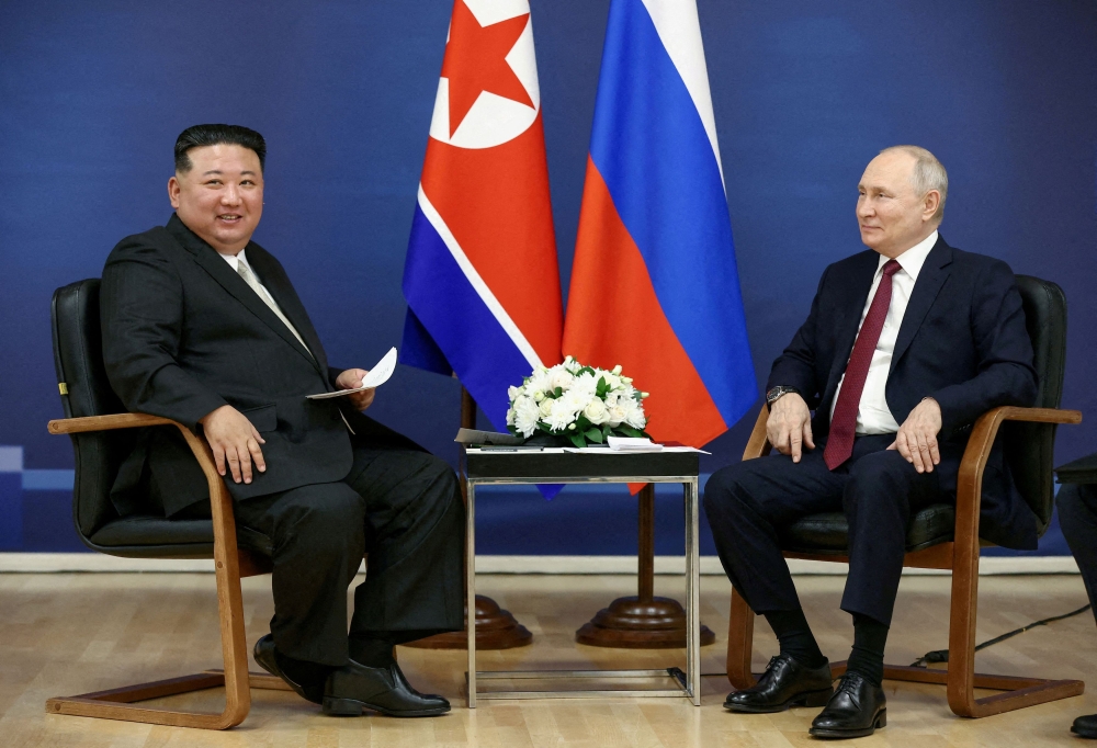 Kim Jong-un made a rare trip to Russia in September to meet President Vladimir Putin, who is set to pay a visit to Pyongyang in return. — Reuters pic