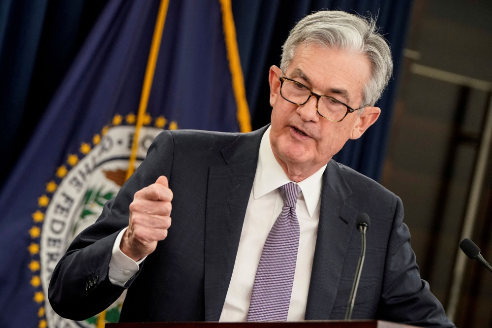 Federal Reserve Chair Jerome Powell said the Fed was watching risks to both its price stability and maximum employment mandates, and would consider weakening job growth as a possible reason to accelerate rate cuts. — Reuters pic