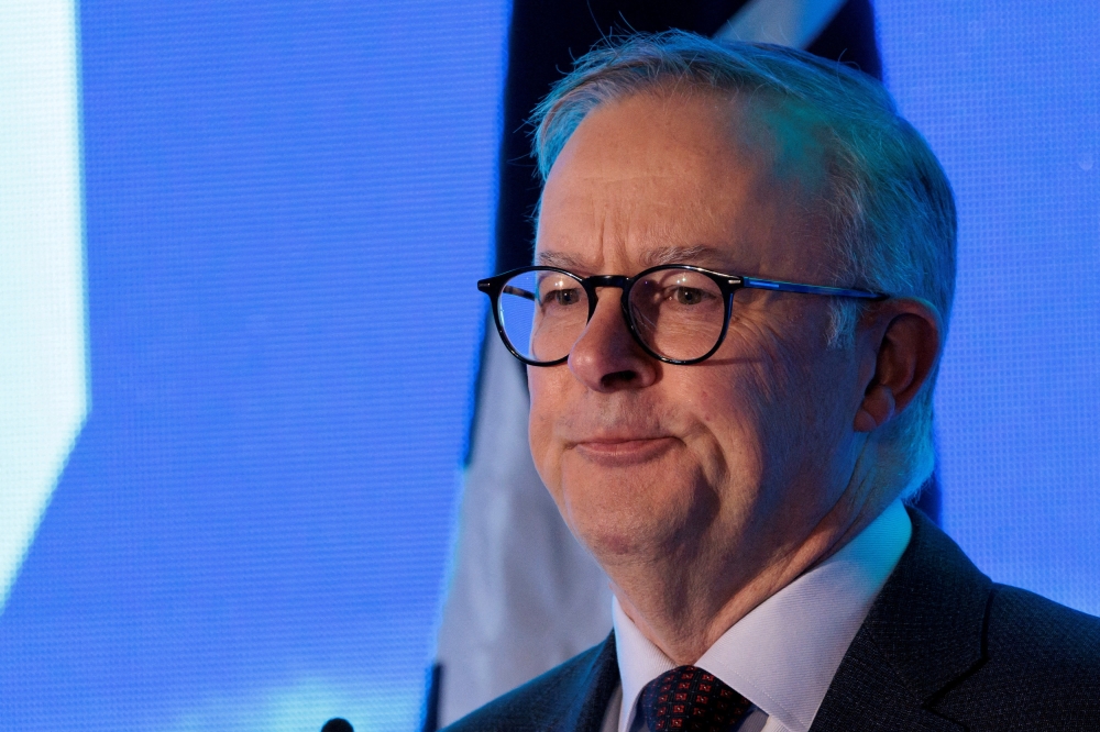 ‘What we are simply saying is that someone who isn’t being paid 24 hours a day shouldn’t be penalised if they’re not online and available 24 hours a day,’ Prime Minister Anthony Albanese told reporters earlier today. — Reuters file pic