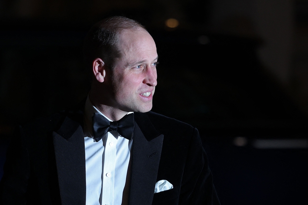 Britain's Prince William, Prince of Wales arrives to attend the London's Air Ambulance Charity Gala Dinner at The OWO in central London, on February 7, 2024. — AFP pic