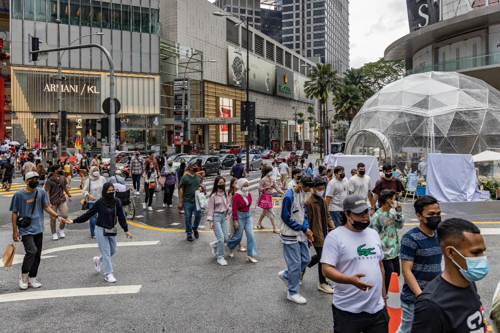 According to the Department of Statistics Malaysia, Malaysia’s wholesale and retail trade recorded a sales value of RM143.9 billion in December 2023. — Picture by Firdaus Latif