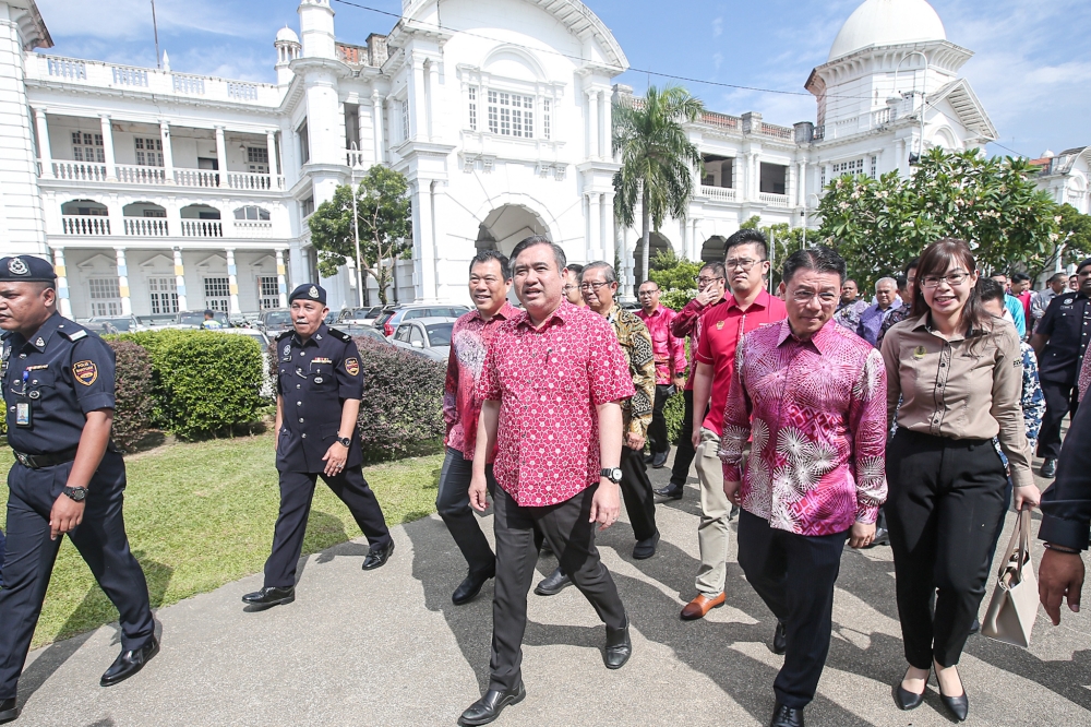 Transport Minister Anthony Loke attends the launch of KTMB’s open payment system at the Ipoh Railway Station Ipoh February 8, 2024. — Picture by Farhan Najib