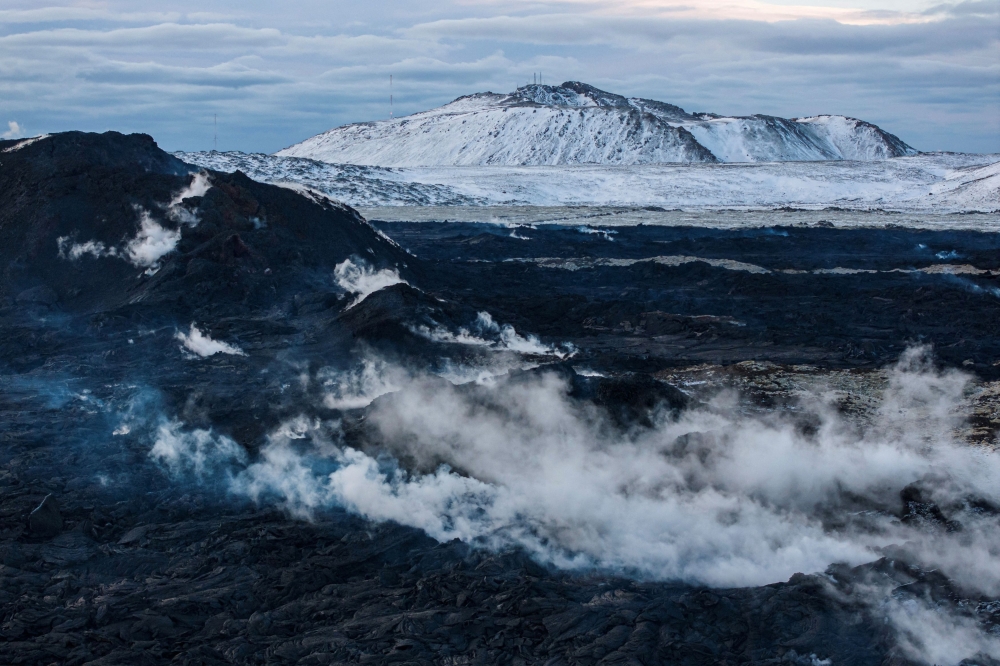 General view of the lava field near the evacuated town of Grindavik, in Iceland December 22, 2023. ― Reuters pic