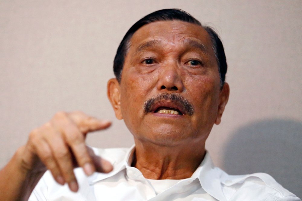 Indonesia's Coordinating Minister for Maritime Affairs Luhut Pandjaitan talks during an interview at his office in Jakarta January 8, 2020. — Reuters pic  
