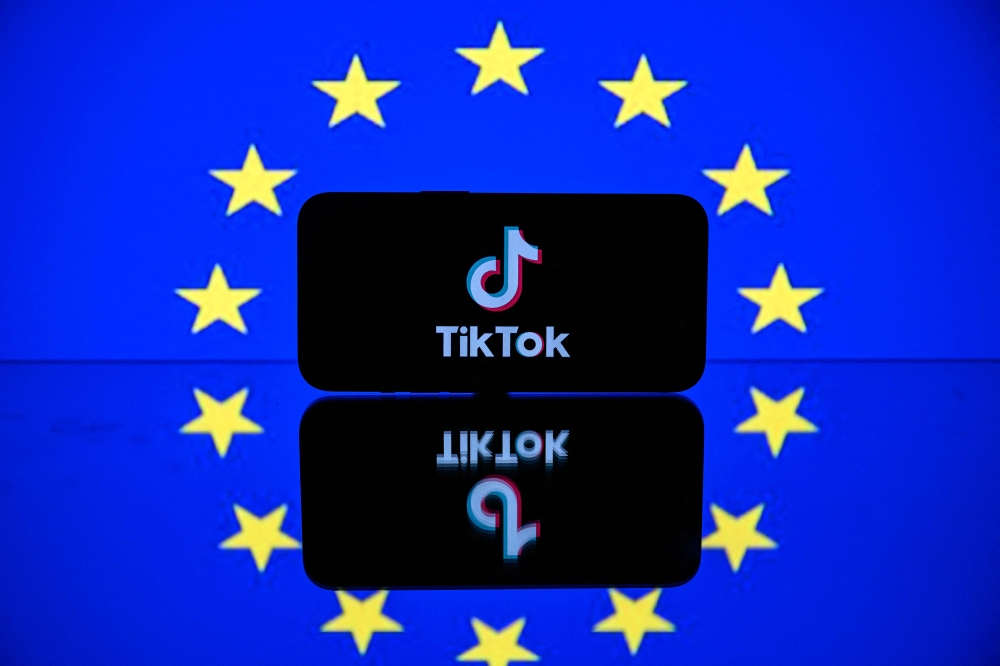 TikTok said today it is challenging an EU fee to enforce a content moderation law, a day after Facebook owner Meta announced a similar move. — AFP pic