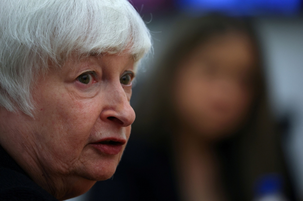 Earlier this week, Yellen expressed concern about the commercial property sector, saying banking supervisors are working with institutions to manage challenges. — Reuters pic