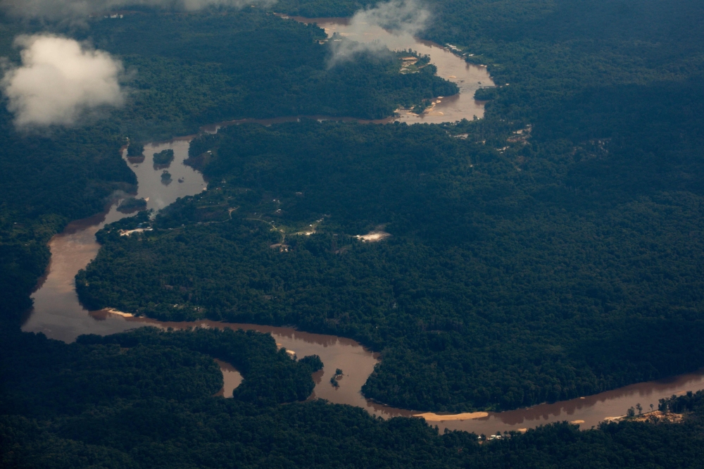 File photo of an aerial view of the Essequibo region taken from Guyana on December 12, 2023. — AFP pic
