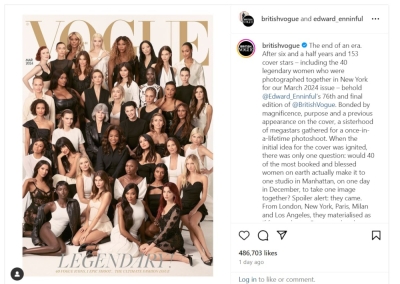 British Vogue editor Enninful bows out with 40 ‘legendary women’ cover