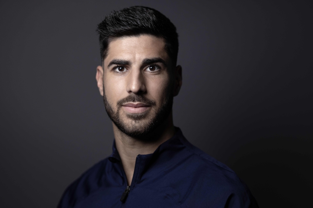 Spanish professional footballer who plays as a winger and attacking midfielder for Ligue 1 club Paris Saint-Germain and the Spain national team, Marco Asensio Willemsen, poses during a photo session in Poissy =January 29, 2024. — AFP pic 