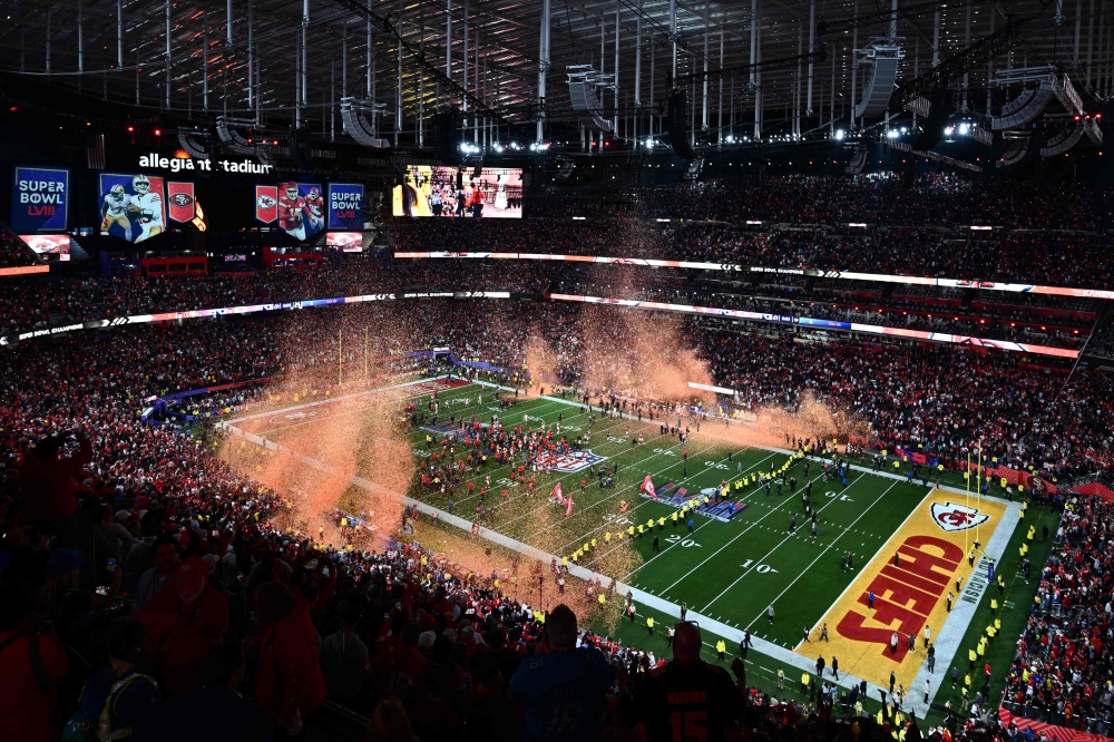 A general view shows the field after the Kansas City Chiefs won Super Bowl LVIII against the San Francisco 49ers at Allegiant Stadium in Las Vegas, Nevada February 11, 2024. — AFP pic 