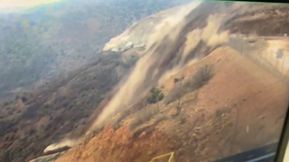 A CCTV monitor shows a landslide at an Anagold Mining operation in Ilic, Turkey February 13, 2024 in this screen grab from a  social media video. — Mustafa Sarigul via  X/via Reuters pic