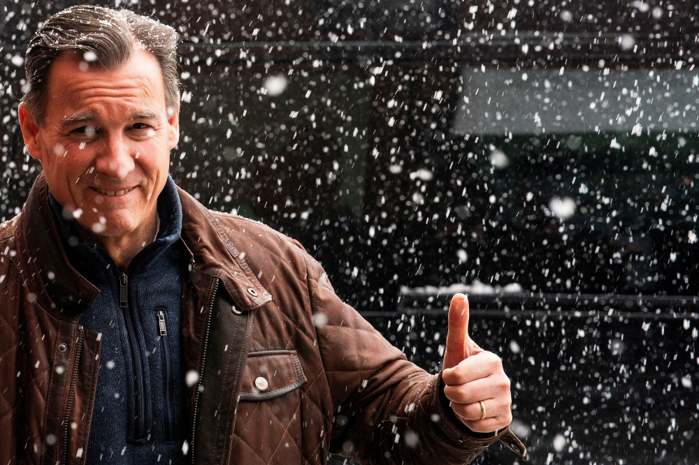 Democratic congressional candidate for New York's 3rd congressional district, Tom Suozzi, arrives to campaign in Westbury, New York February 13, 2024. — AFP pic