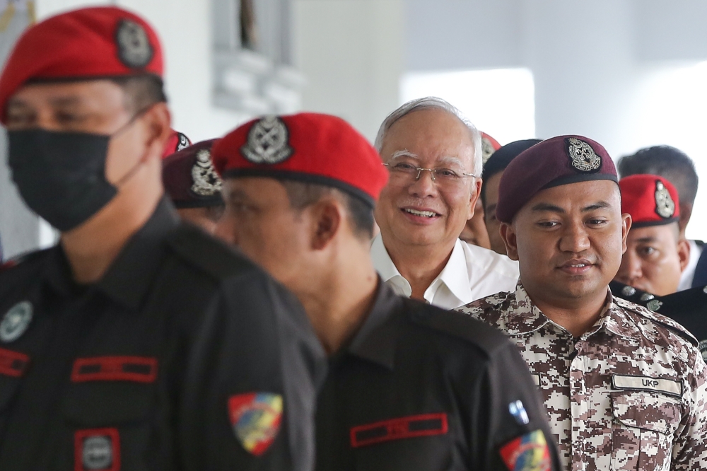 Former prime minister Datuk Seri Najib Razak is pictured at the Kuala Lumpur High Court February 14, 2024. — Picture by Yusof Mat Isa