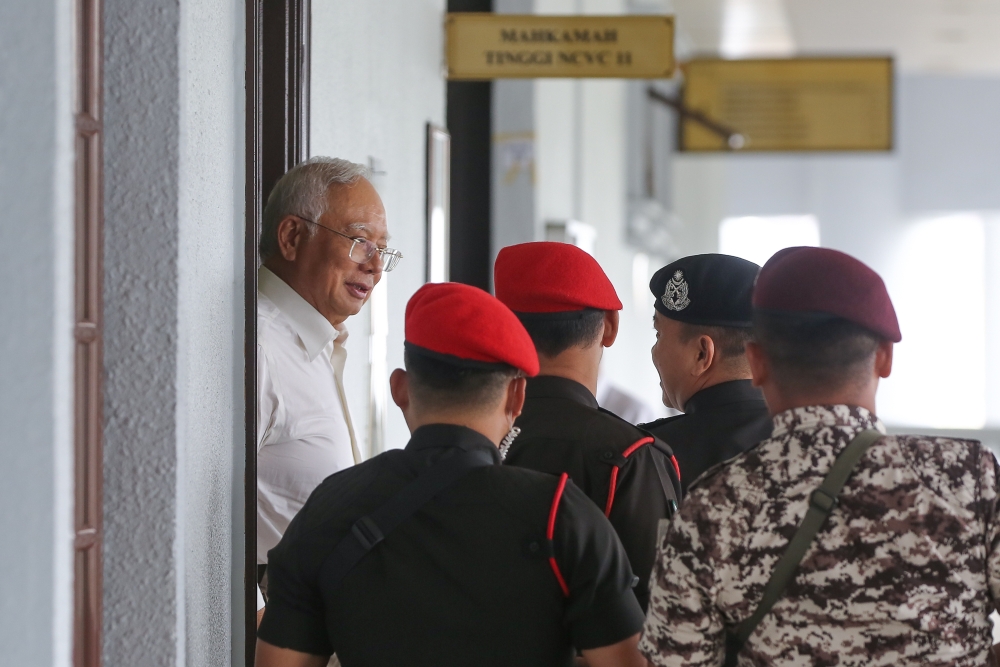 Former prime minister Datuk Seri Najib Razak is pictured at the Kuala Lumpur High Court February 14, 2024. — Picture by Yusof Mat Isa