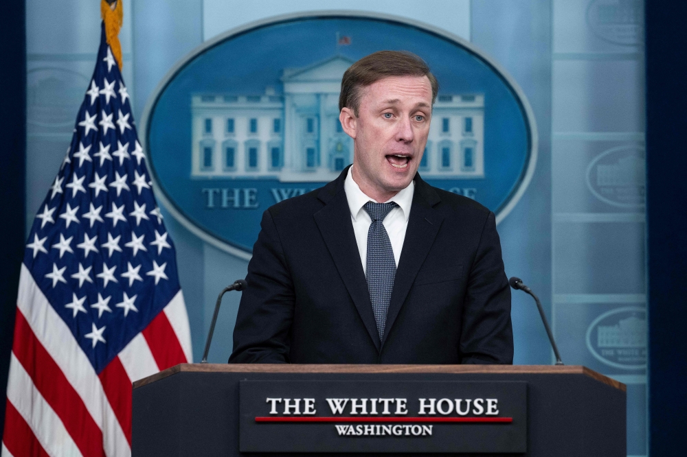 US National Security Adviser Jake Sullivan speaks during the daily press briefing in the Brady Briefing Room of the White House in Washington. — AFP pic
