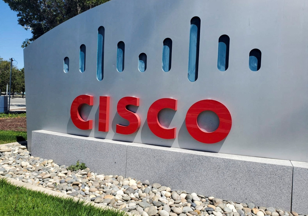 A sign bearing the logo for communications and security tech giant Cisco Systems Inc is seen outside one of its offices in San Jose, California August 11, 2022. — Reuters file pic