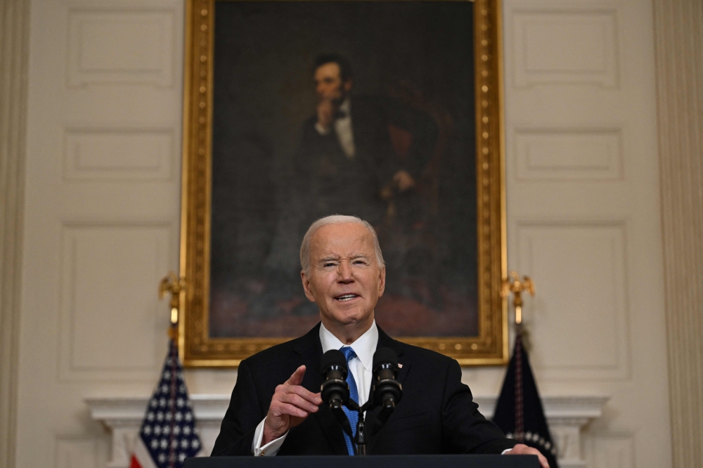 President Joe Biden has shielded Palestinians in the United States from deportation for 18 months, the White House said yesterday, as he faces growing anger over his support for Israel’s Gaza offensive in an election year. — AFP pic