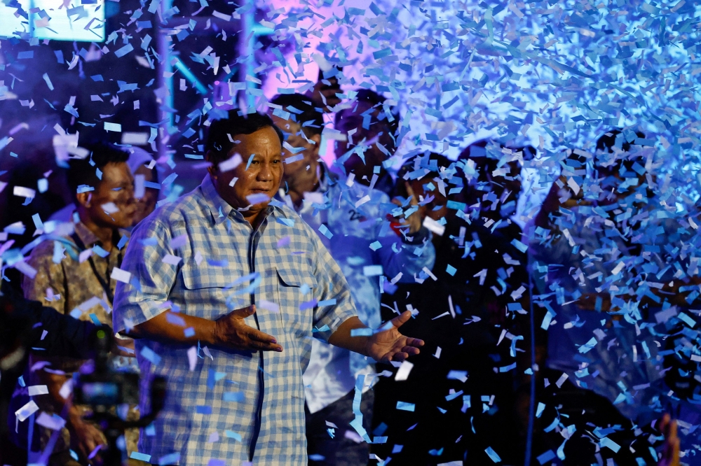 But despite the defence minister’s qualms about market-oriented policy, Indonesia’s stock market surged today after Prabowo appeared to have secured a comfortable win in this week’s election to replace President Joko Widodo later this year. — Reuters pic