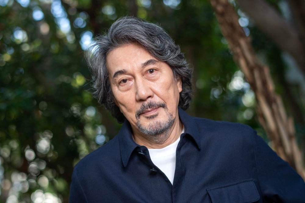 This photo taken on February 9, 2024 shows Japanese actor Koji Yakusho posing during a photo session at the Sunset Marquis hotel in Los Angeles, California. — AFP pic
