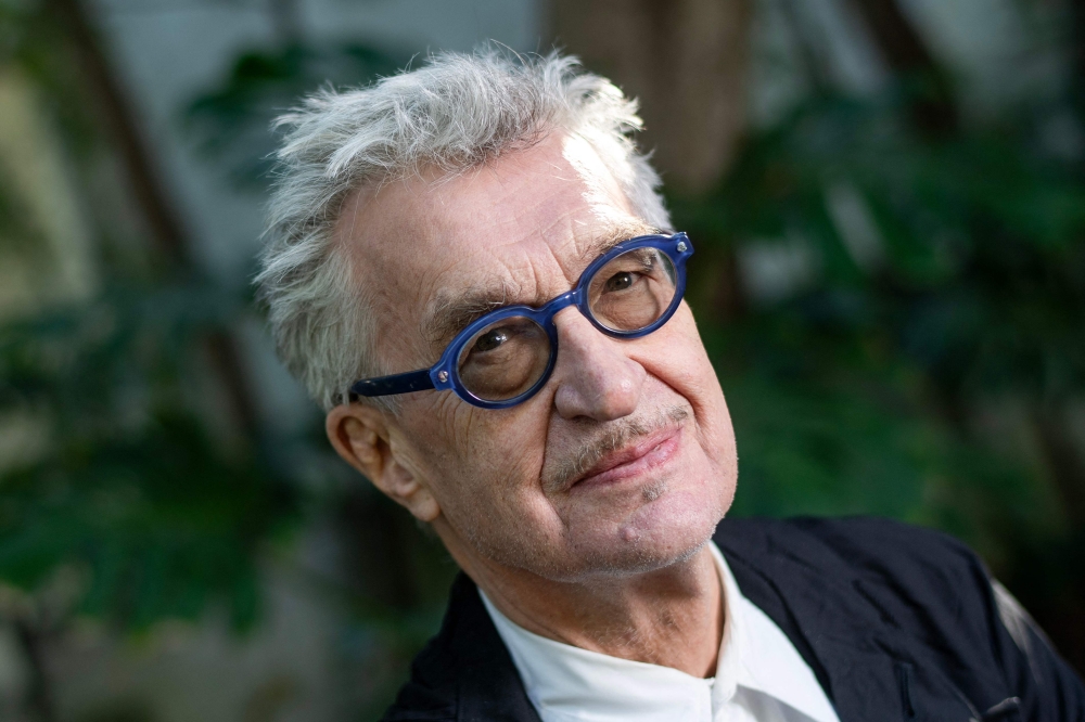 This photo taken on February 9, 2024 shows German director Wim Wenders posing during a photo session at the Sunset Marquis hotel in Los Angeles, California. — AFP pic