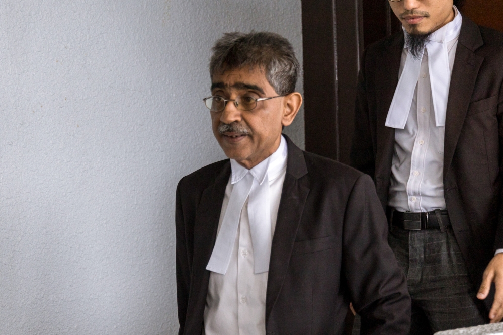 File picture of lawyer Mohamed Haniff Khatri Abdulla at Kuala Lumpur High Court in Kuala Lumpur October 11, 2023. — Picture by Firdaus Latif