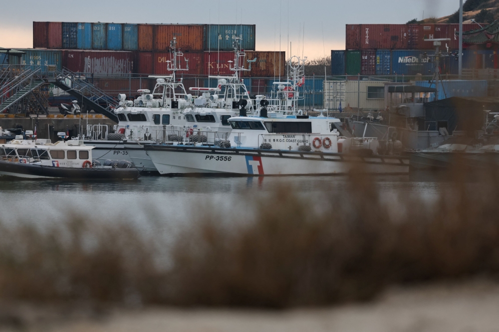 Taiwan’s Coast guard boats can be seen at a port in Kinmen, Taiwan February 20, 2024. — Reuters pic