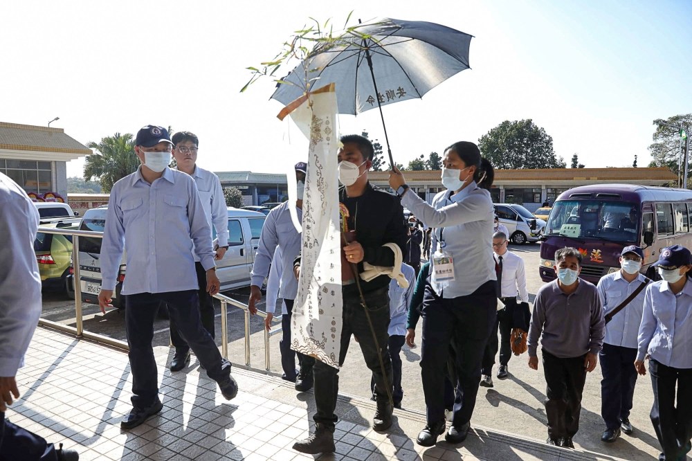 This photo taken and released by Taiwan Central News Agency (CNA) on February 20, 2024 shows relatives of the Chinese victims, who died after their boat capsized near the Taipei-administered Kinmen island. — AFP pic/CNA