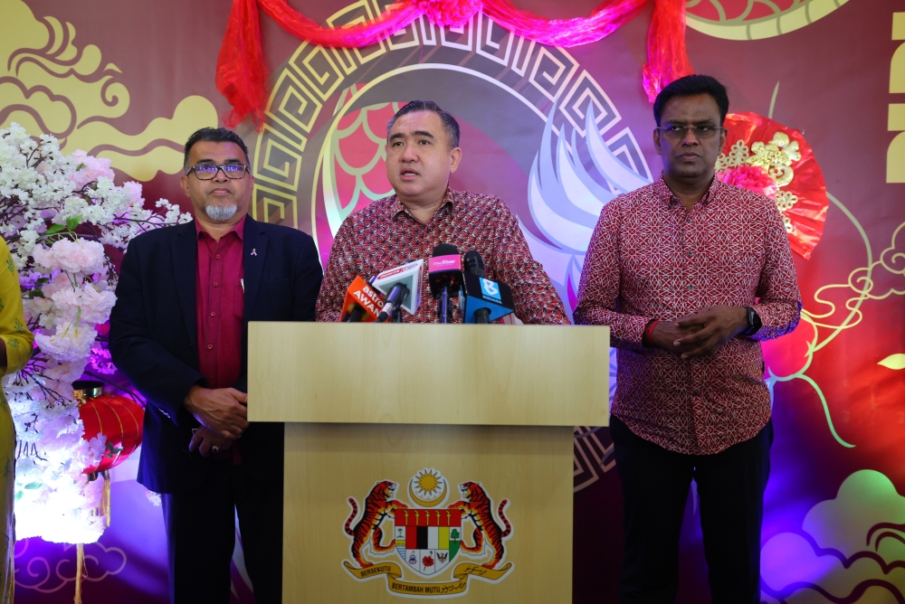 Transport Minister Anthony Loke speaks during the ‘Sua Kasih Madani’ programme in Putrajaya February 23, 2024. ― Bernama pic