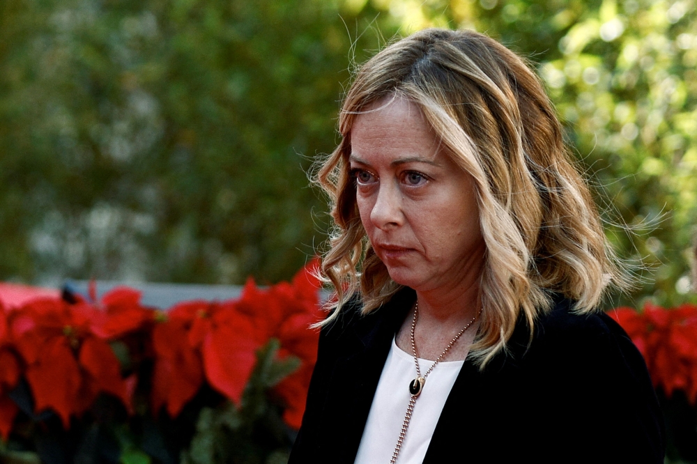 File photo of Italian Prime Minister Giorgia Meloni attending political festival Atreju organised by Brothers of Italy (Fratelli d’Italia) right-wing party in Rome, Italy, December 16, 2023. — AFP pic
