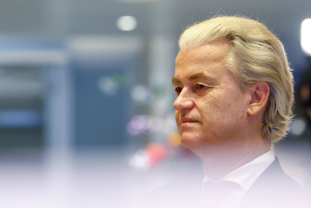 File photo of Dutch far-right politician and leader of the PVV party Geert Wilders attending a meeting of Dutch parties’ lead candidates, for the first time after elections, in which far-right politician Geert Wilders booked major gains, to begin coalition talks in The Hague, Netherlands, November 24, 2023. — Reuters pic