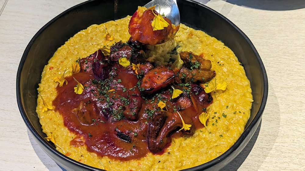 Lamb Rendang on Rice is really a risotto, and it is a brilliant, brilliant dish.