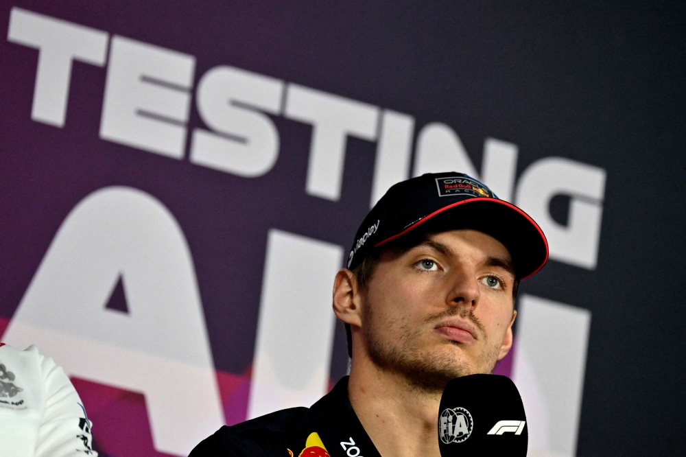 Red Bull Racing's Dutch driver Max Verstappen attends a press conference during the third day of the Formula One pre-season testing at the Bahrain International Circuit in Sakhir on February 23, 2024. — AFP pic