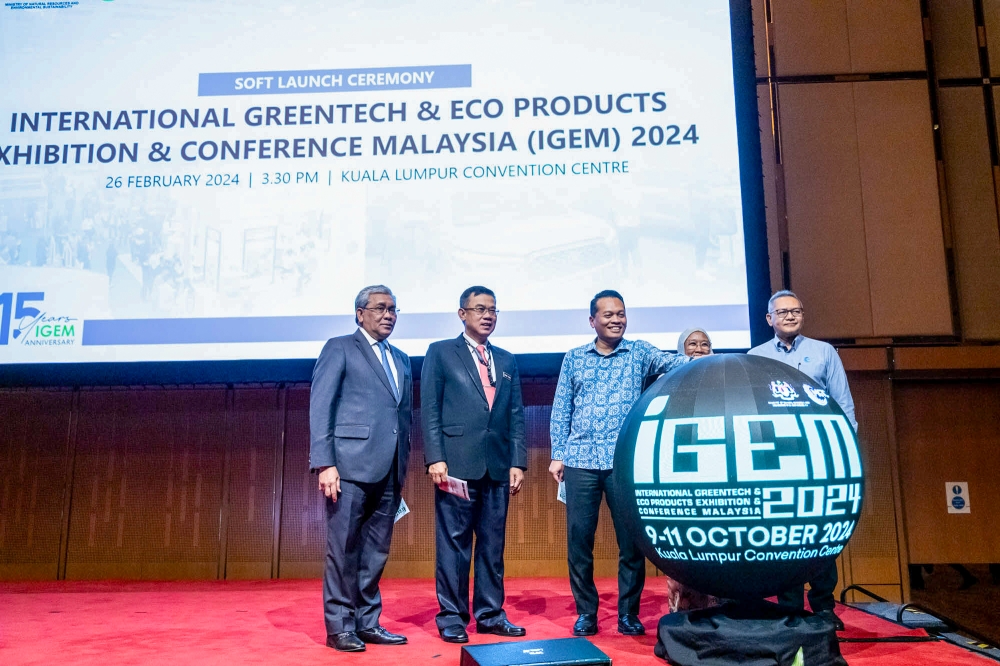 Natural Resources and Environmental Sustainability Minister Nik Nazmi Nik Ahmad during the launch of the 15th International Greentech and Eco Products Exhibition and Conference Malaysia (IGEM) 2024 at the Kuala Lumpur Convention Centre in Kuala Lumpur, February 26, 2024. — Picture by Firdaus Latif