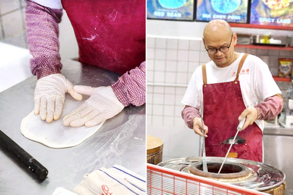 Every baked pie or 'guokui' is made by hand and to order.