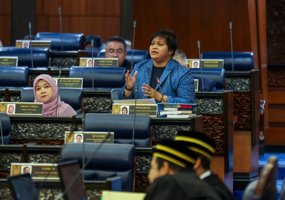 Minister in the Prime Minister’s Department (Law and Institutional Reform) Datuk Seri Azalina Othman Said during the Minister’s Question Time at the Dewan Rakyat, February 27, 2024. She said that the Madani government is also drafting a new law which includes provisions regarding the procedure and enforcement of the kill switch, to increase the level of digital security in detail and a clear manner. — Bernama pic 