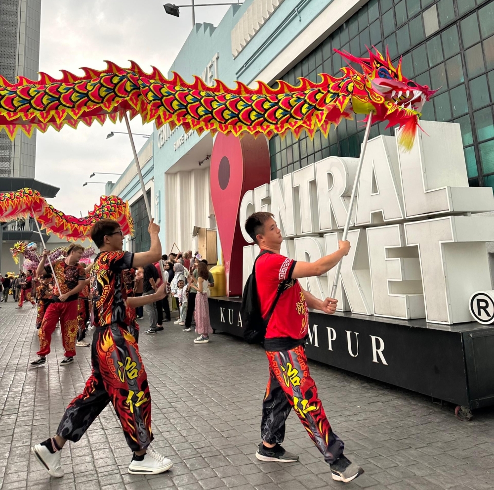 A dragon dance performance in front of Central Market during the recent Kuala Lumpur Prosperity Walk. — Picture courtesy of Albert Nico