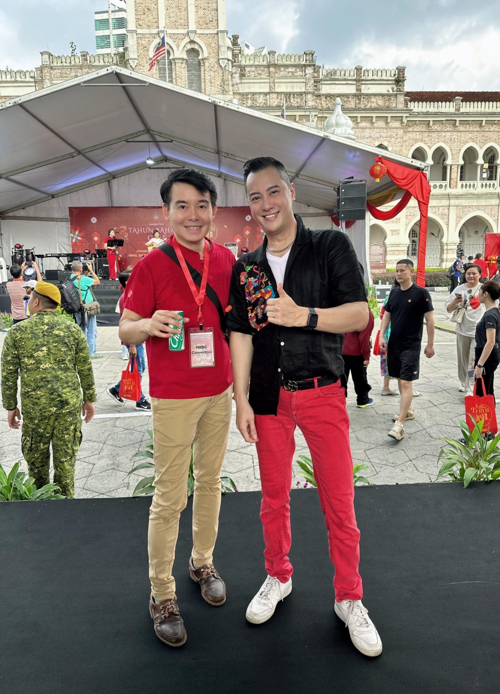 Lim (left) with Albert Nico, who was the event’s senior cultural photographer. — Picture courtesy of Albert Nico