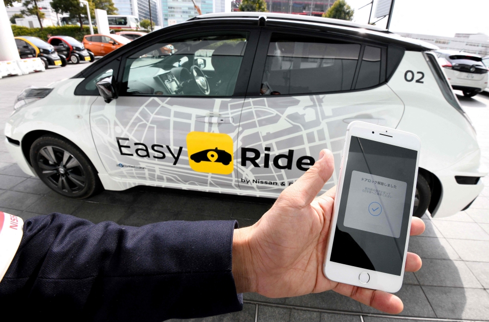 Nissan is planning to launch a self-driving taxi service in Japan in the financial year starting April 2027, the auto giant said today. — AFP pic