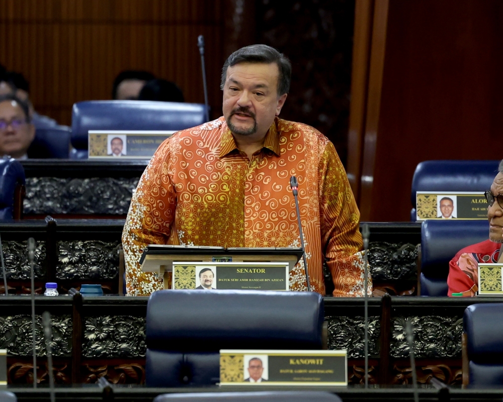Finance Minister II, Datuk Seri Amir Hamzah Azizan during the question and answer session in the Dewan Rakyat today. — Bernama pic