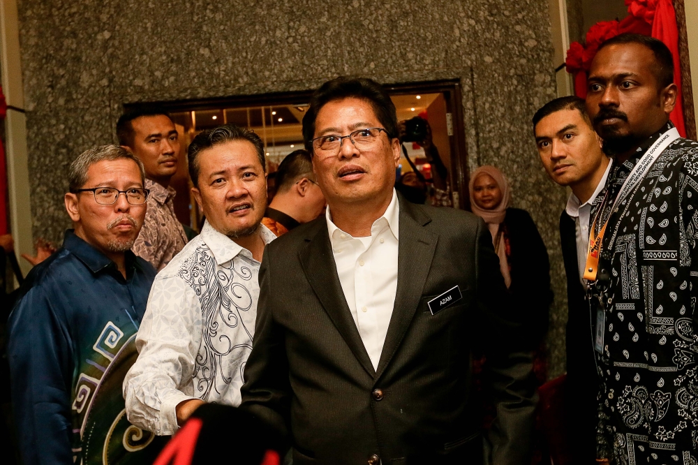 MACC chief commissioner Tan Sri Azam Baki speaks to reporters after the launch of the National Anti-Corruption Summit 2024 in Kuala Lumpur February 29, 2024. — Picture by Sayuti Zainudin