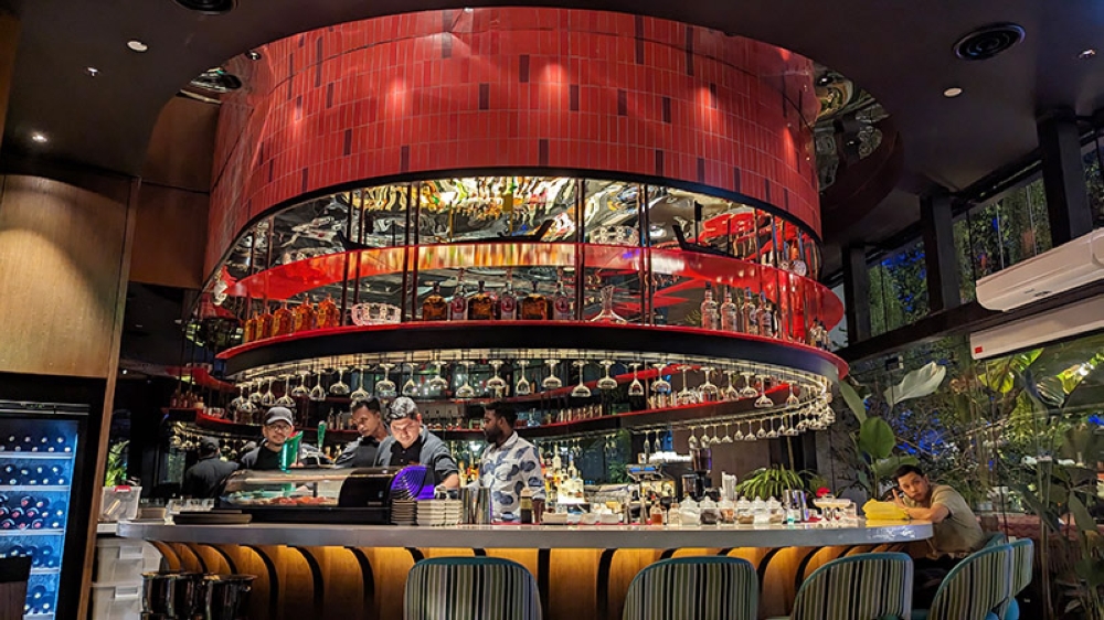 A view of the central bar at Feliz. — Pictures by Ethan Lau