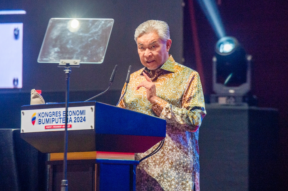Deputy Prime Minister Datuk Seri Ahmad Zahid Hamidi today reminded all quarters, especially political leaders, not to use religion as a tool to achieve political goals. — Picture by Shafwan Zaidon 