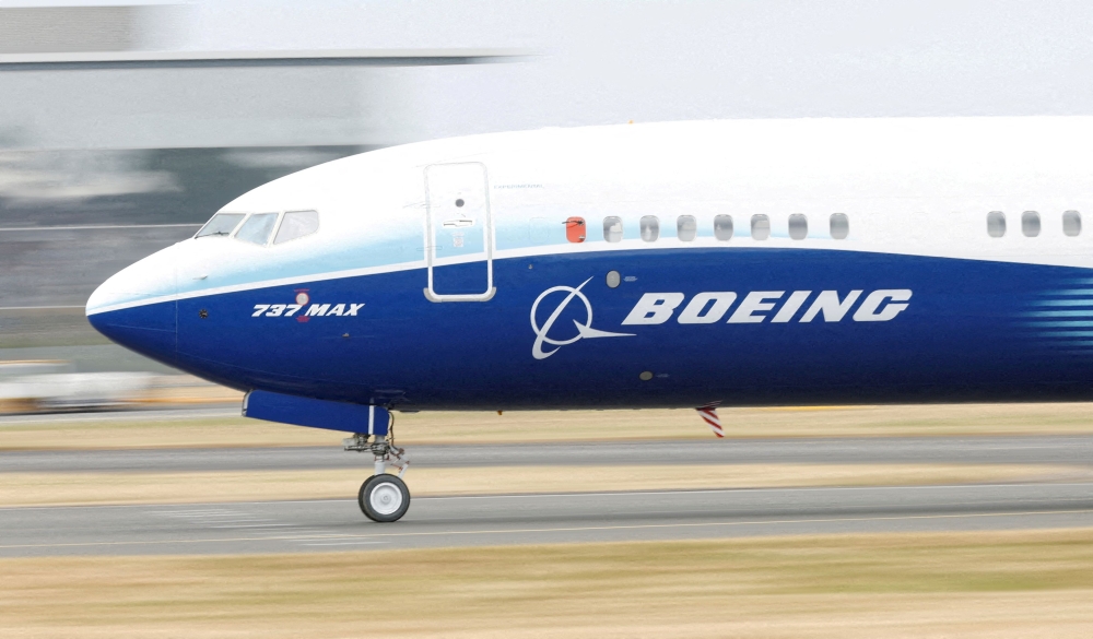 For weeks, Boeing has been reeling from the fallout of the 737 MAX incident when a door plug blew off at 16,000 feet (4,877 metres) above the ground on January 5. ― Reuters pic